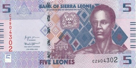 PN36 Sierra Leone - 5 Leones Year 2022